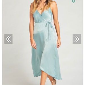 Show Me Your Mumu Meghan Wrap Dress - Silver Sage